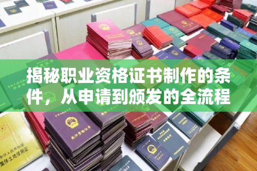 梓潼揭秘职业资格证书制作的条件，从申请到颁发的全流程解析